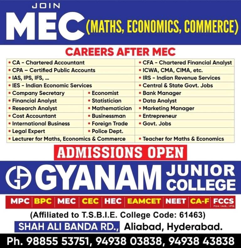 Gyanam Junior College, offering courses, mec, ca, clat, best junior college, target, career, offering foundation courses, IAS, IPS, IFS IRS, Gyanam degree academy, best coaching centre in india, ias coaching...